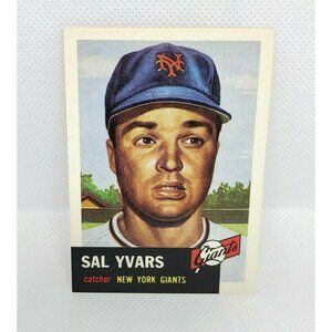 Vintage Sal Yvars 1953 Topps Archives Baseball Card #11 Reprint Collectible
